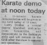 First Karate demo in student union 