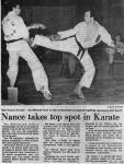 Nance Takes Top Spot in Karate - Mainstream Tournament Results